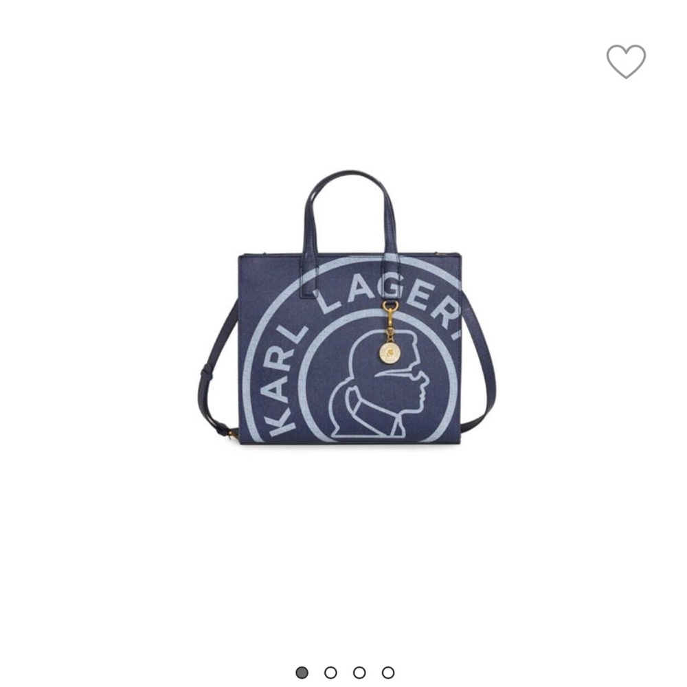 Karl Lagerfeld Dark Blue Tote Nouveau Collection with Logo Charm - Picture 3 of 17